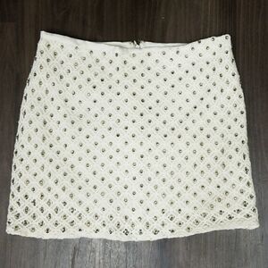 Zara Embellished Rhinestone Crochet skirt size S